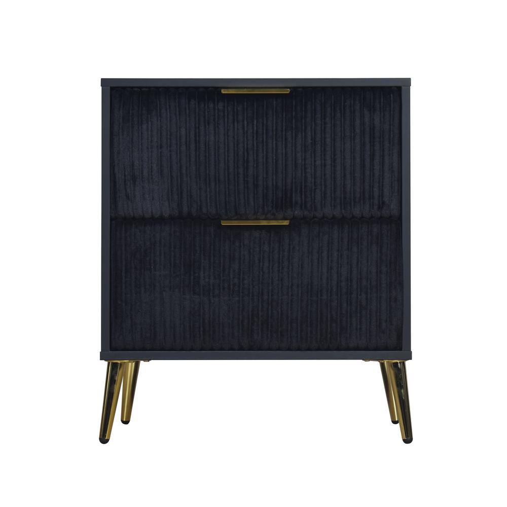 Angle. New Classic Furniture - Kailani Nightstand- Black - Black.