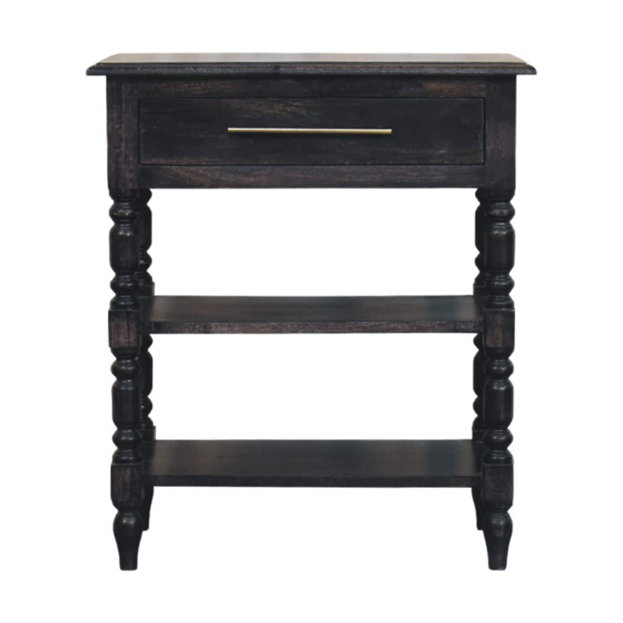 Artisan Furniture - Solid Wood Heritage Turned-Leg Side Table - Brown