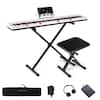 Front. Costway - Costway 88-Key Electric Piano Keyboard with Adjustable Stand Stool, Light-up Keys & Buttons - White.