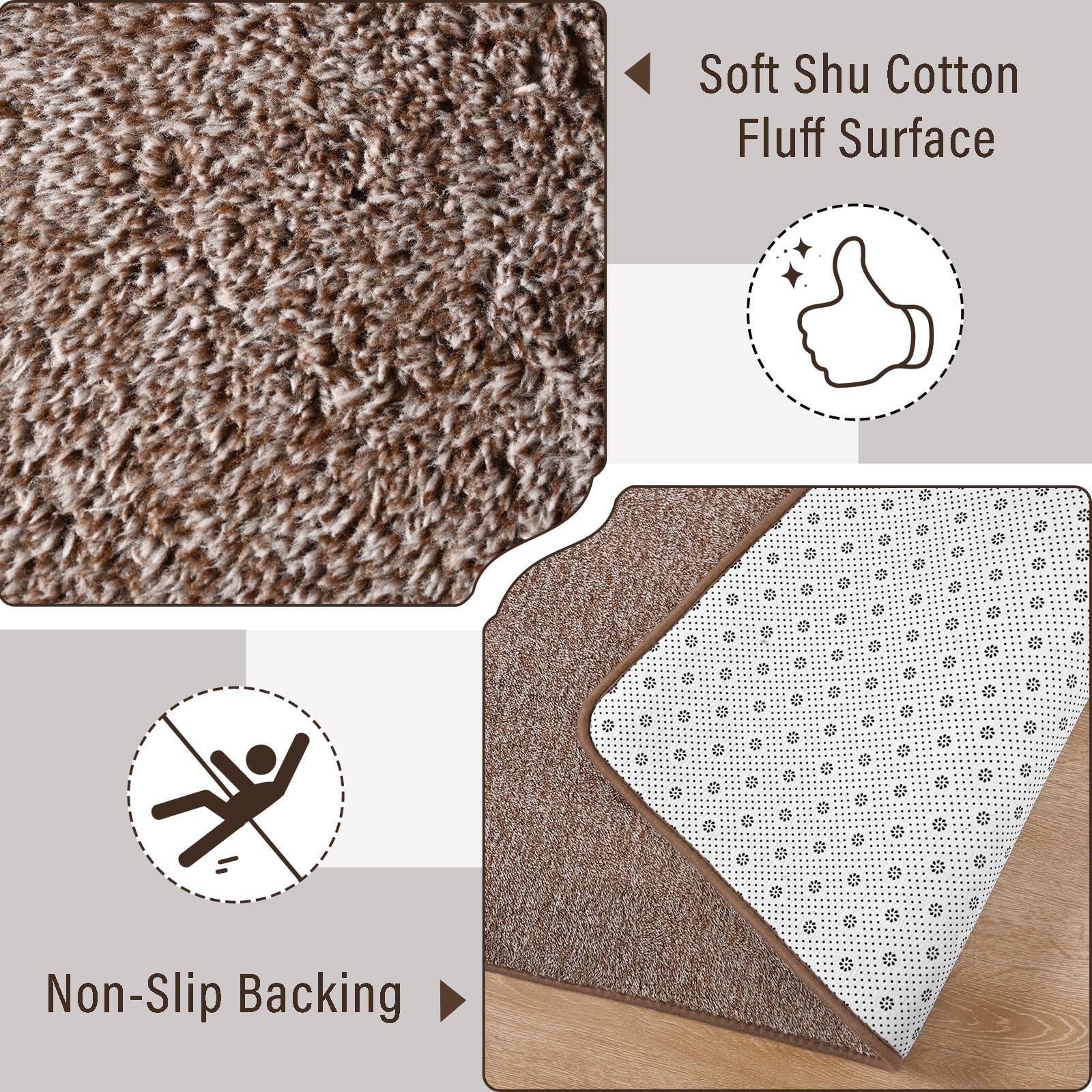 Soft Shu Cotton Fluff Surface  
Non-Slip Backing