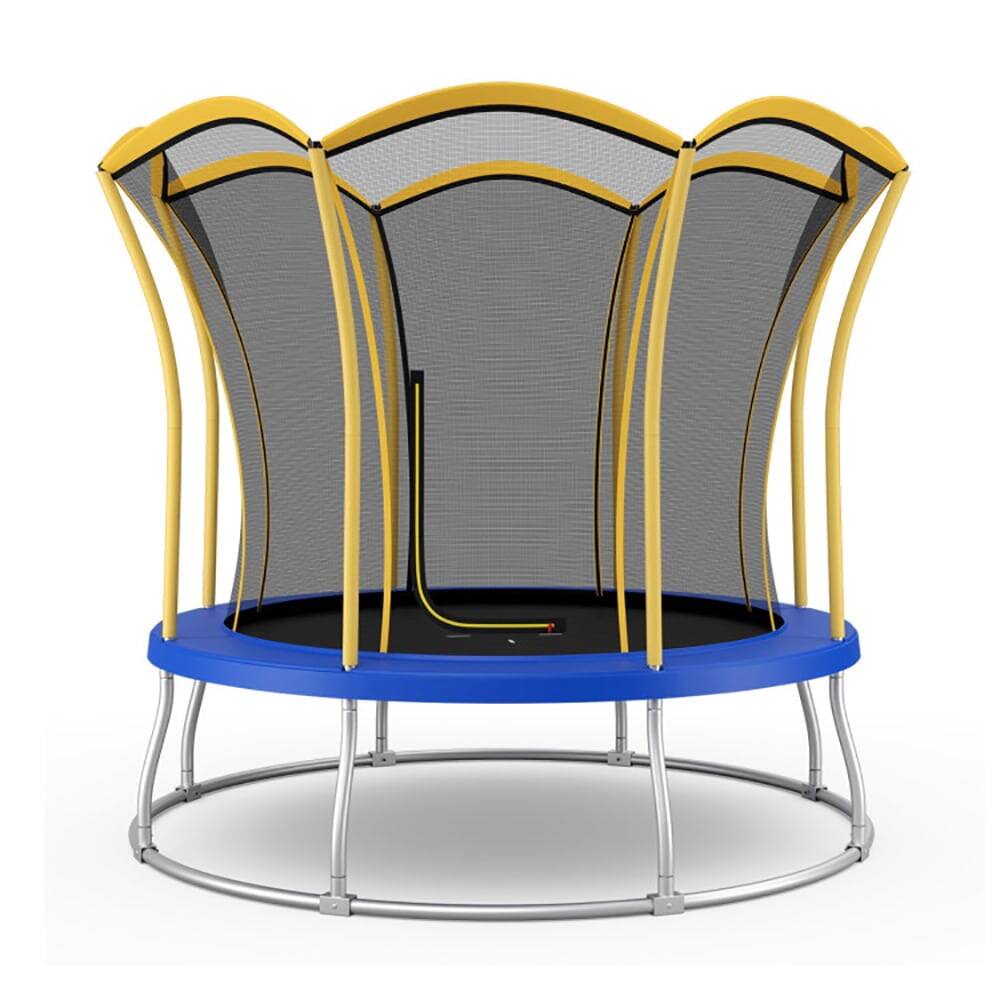 Alt View 4. Pefilos - 10 Feet Unique Flower Shape Trampoline with Galvanized Steel Frame-Yellow, Bounce Trampoline for Outdoor as Garden, Park - Yellow.