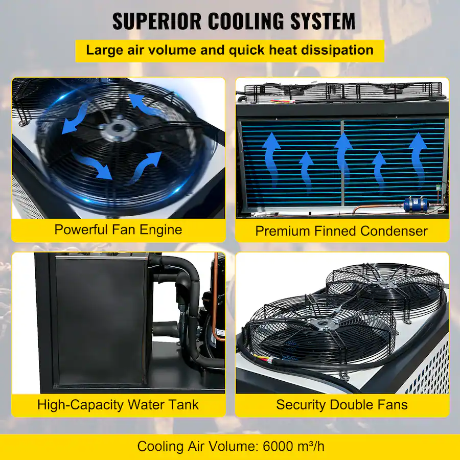 Computer Audit Controls VEVOR Water Chiller 6Ton Capacity,Industrial Chiller 6Hp,Air Cooled ...