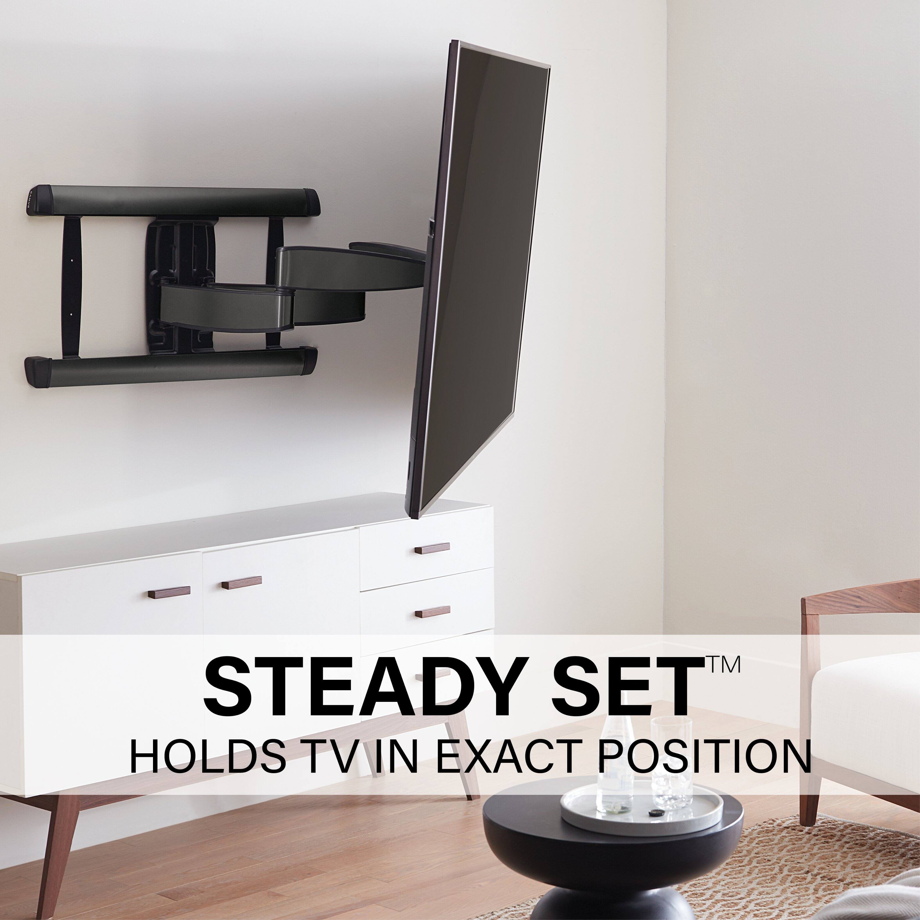 TM Steady Set holds TV in exact position.