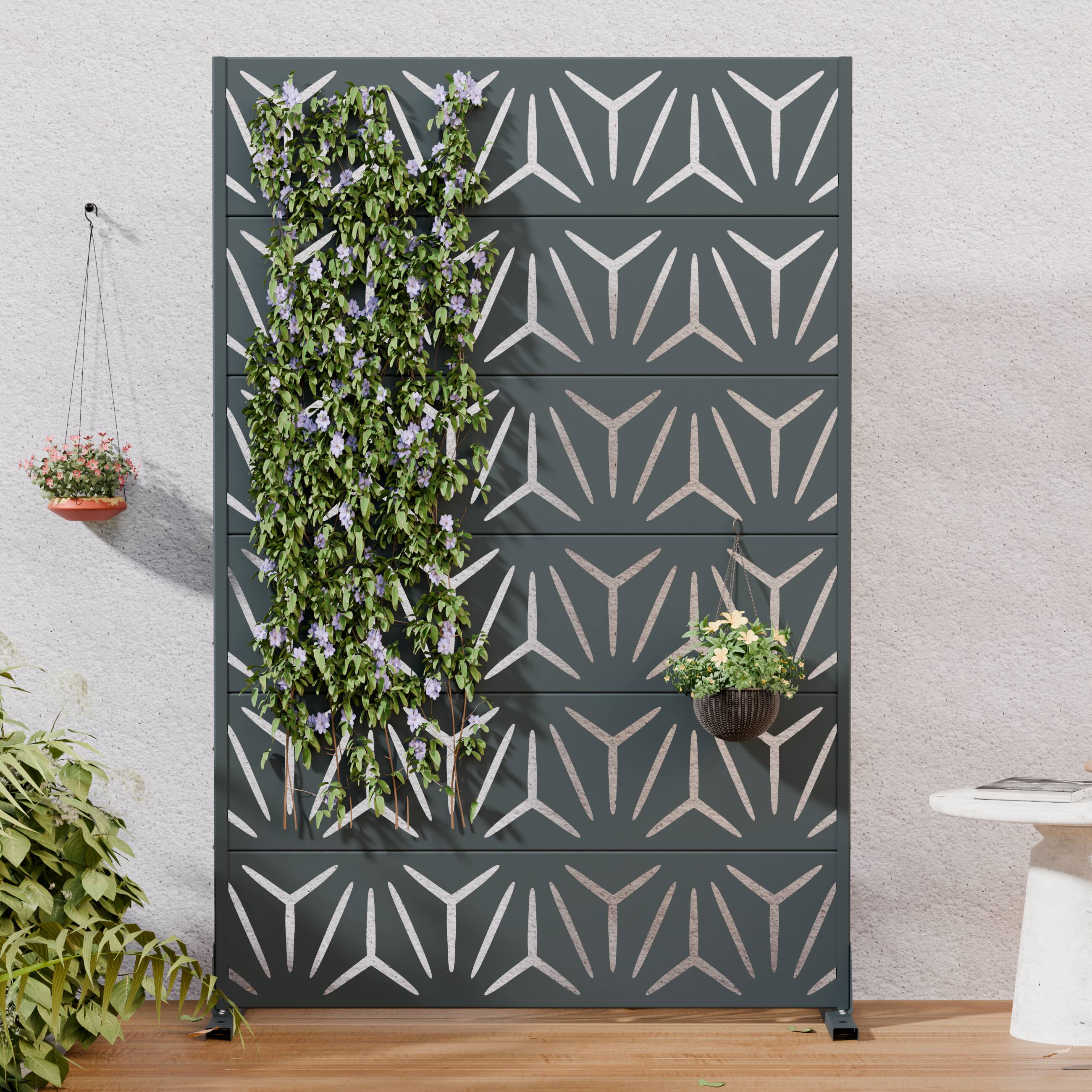 PexFix Outdoor Privacy Screen Freestanding Metal Privacy Divider with ...