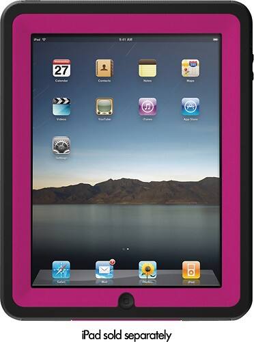 Back Standard. OtterBox - Defender Case for Apple® iPad® - Pink/Black.