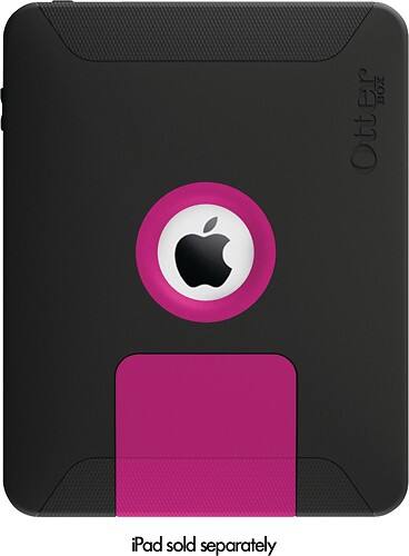 Front Standard. OtterBox - Defender Case for Apple® iPad® - Pink/Black.