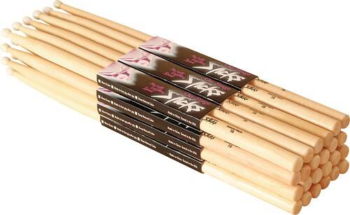 Angle Standard. On-Stage - 5B Hickory Wood Drumsticks (12 Pairs).