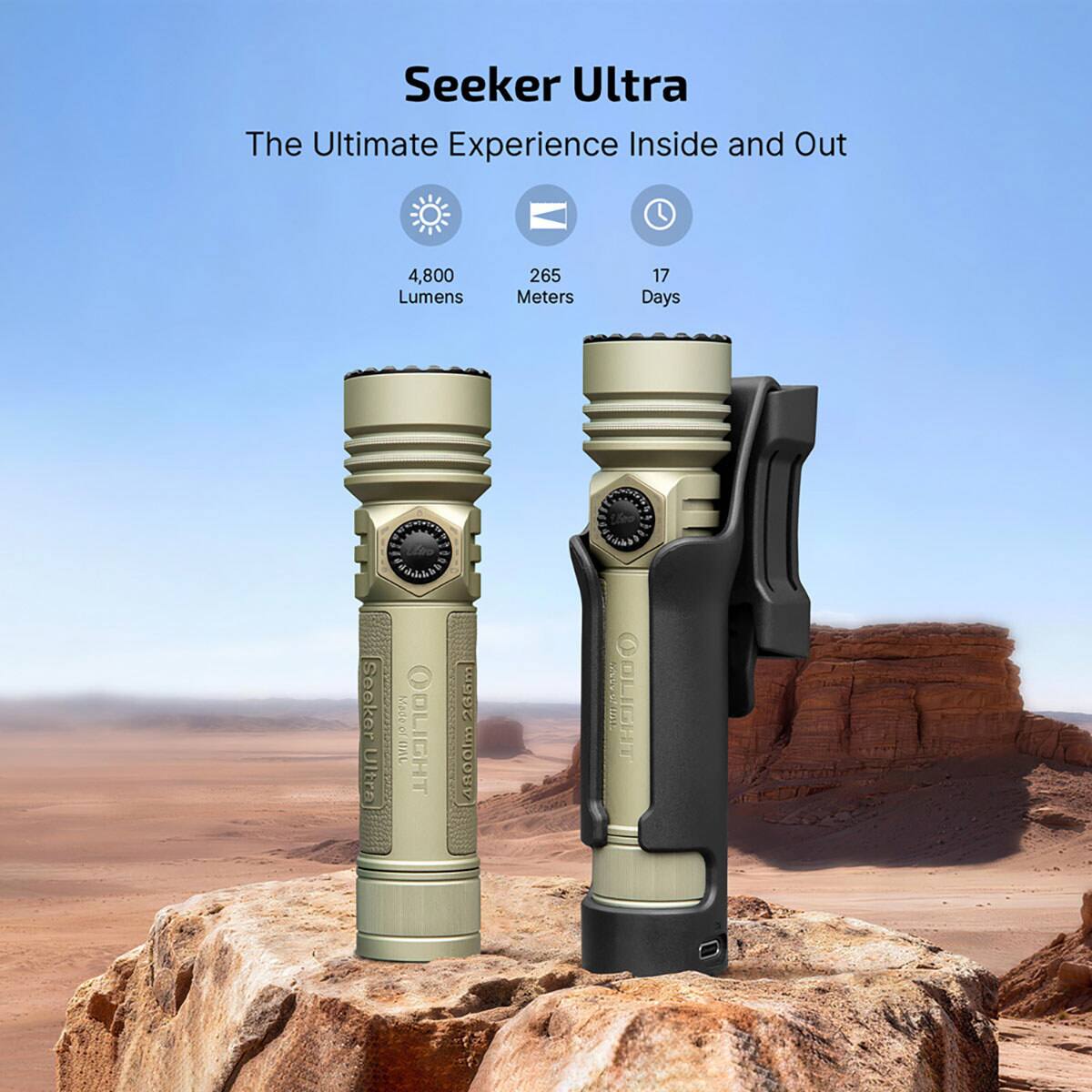 Seeker Ultra: The Ultimate Experience Inside and Out  
4,800 Lumens  
265 Meters  
17 Days