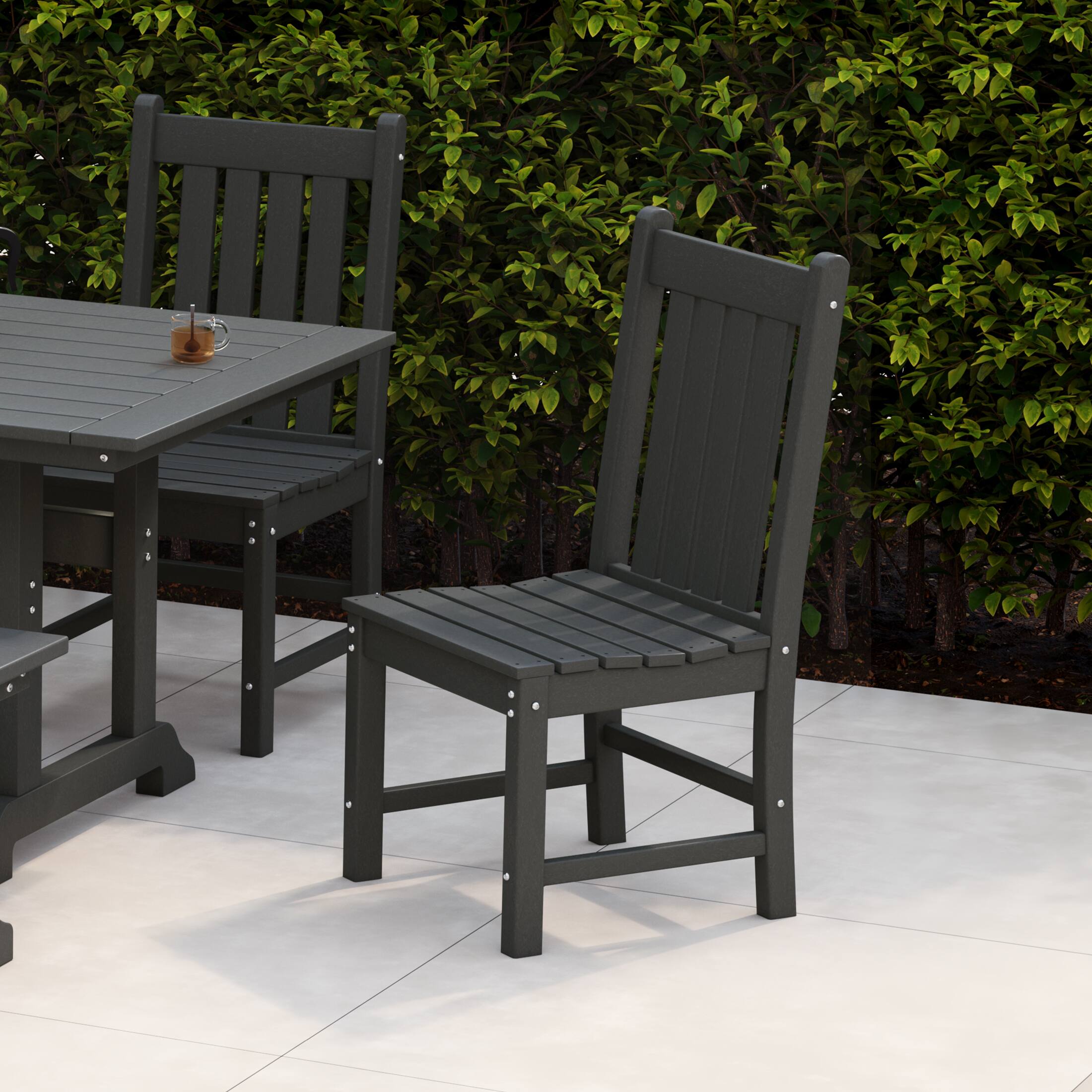 Angle. WestinTrends - WestinTrends Malibu Outdoor Patio Dining Chair - Gray.