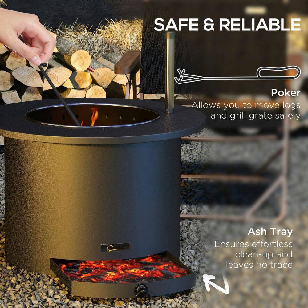 SAFE & RELIABLE

Poker
Allows you to move logs and grill grate safely

Ash Tray
Ensures effortless clean-up and leaves no trace