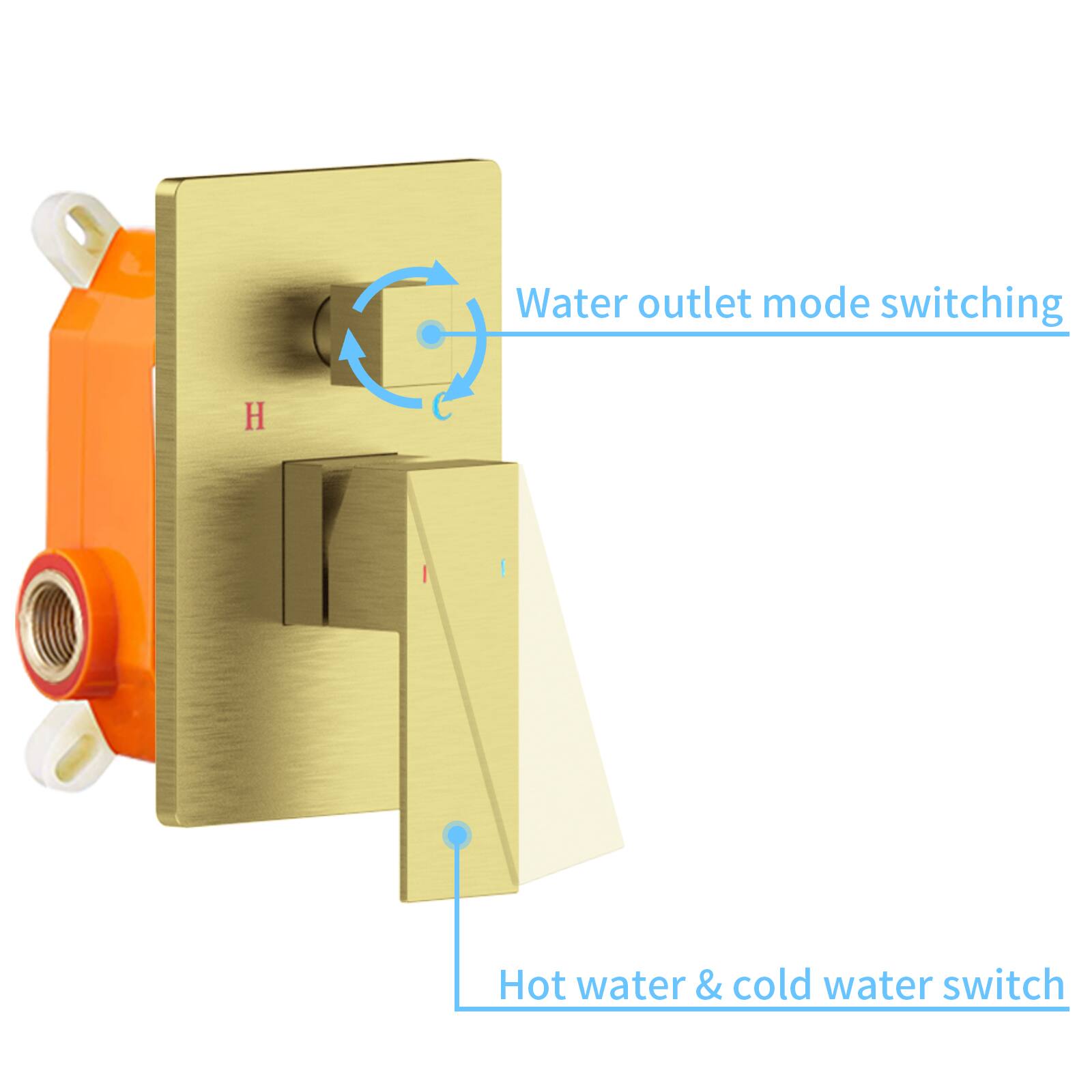 Water outlet mode switching

Hot water & cold water switch