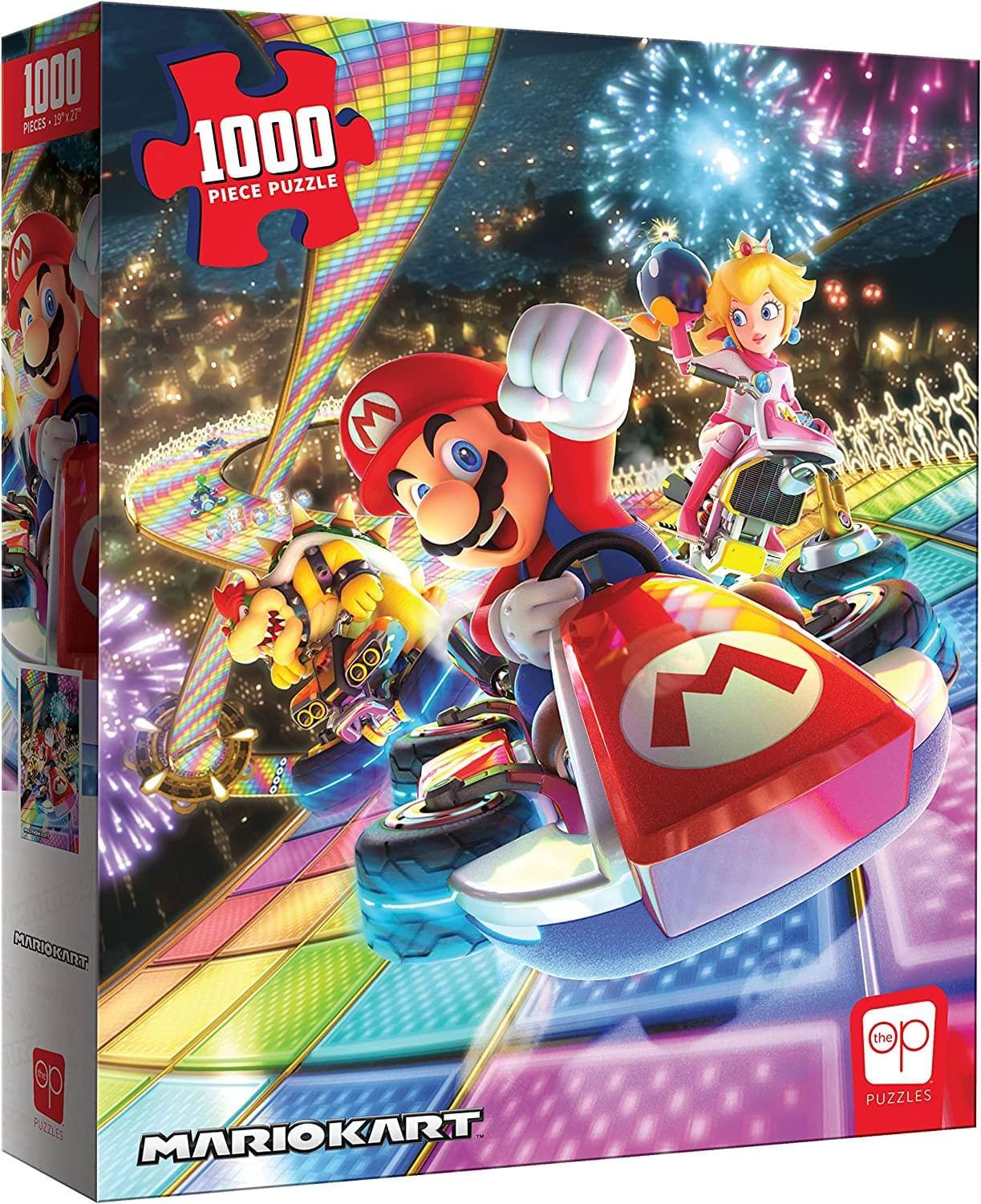 1000 PIECES - 19"x27"  
1000 PIECE PUZZLE  
MARIOKART  
the Puzzles