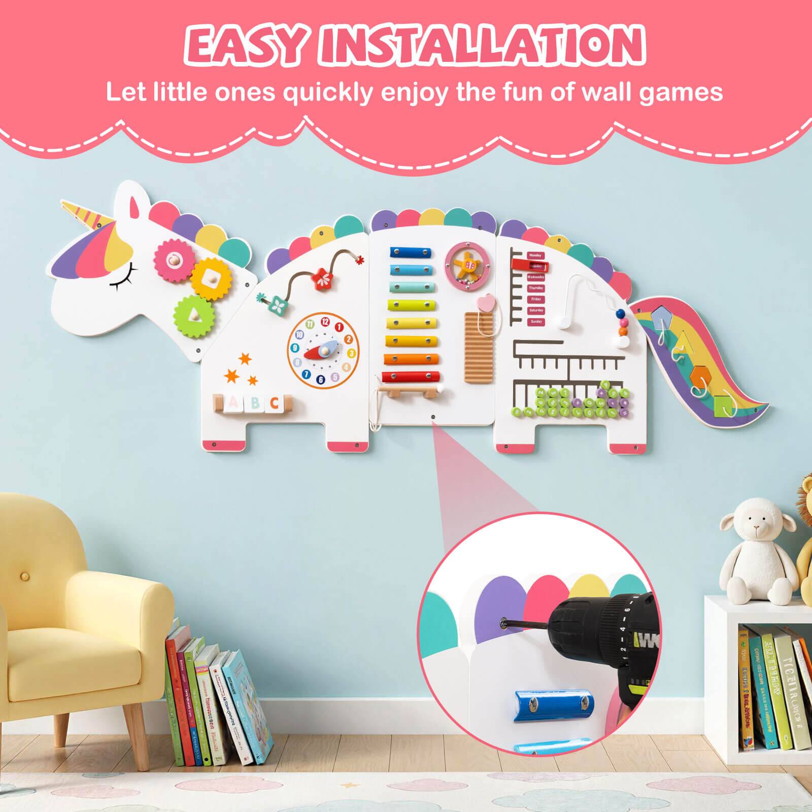 EASY INSTALLATION  
Let little ones quickly enjoy the fun of wall games