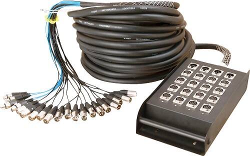 Angle Standard. Hot Wires - 100' Stage Snake with 16 Channels.