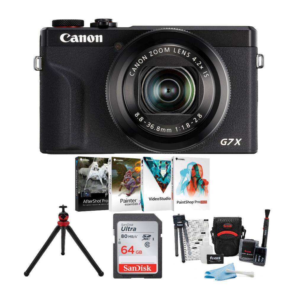 Canon - Powershot G7X Mark III 4K Digital Camera Black with 64GB Card and Bundle
