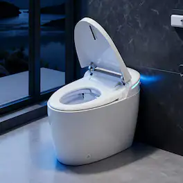 Dyonery - One-Piece Smart Toilet with Built-in Bidet: 4 Washing Modes (Child-Friendly), Heated Seat, Warm Water, Dryer - White