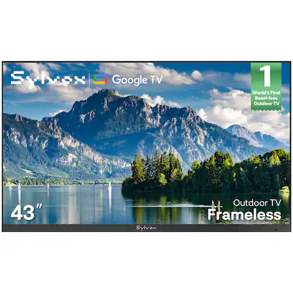 Sylvox Google TV 1 World's First Bezel-less Outdoor TV 43" Sylvox Outdoor TV Frameless