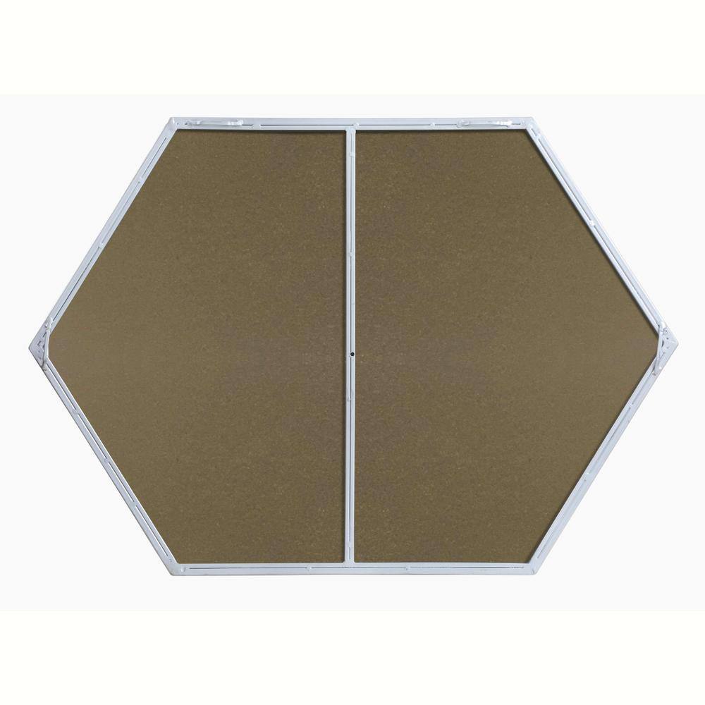 Angle. Elegant Decor - Metal frame hexagon mirror 24 inch in silver - Silver.