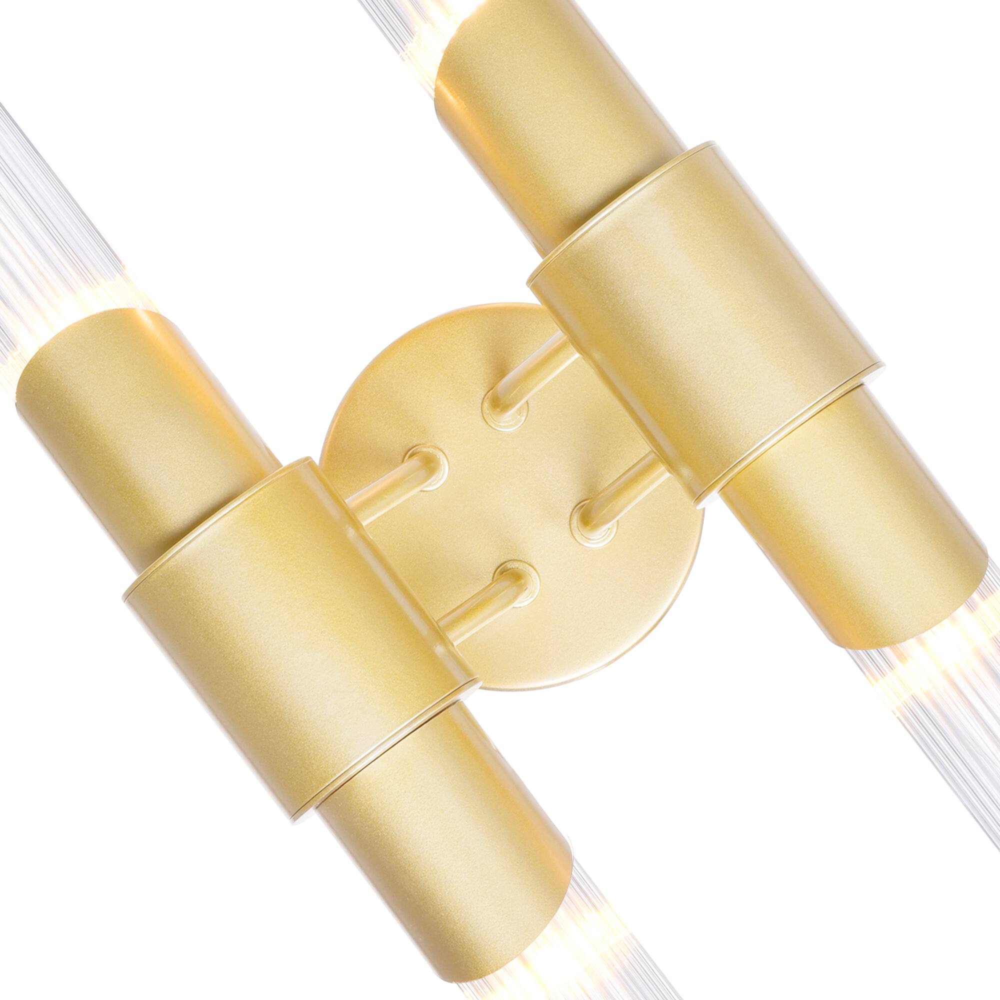 Left. CWI Lighting - Croissant 4 Light Wall Sconce With Satin Gold Finish - Satin Gold.