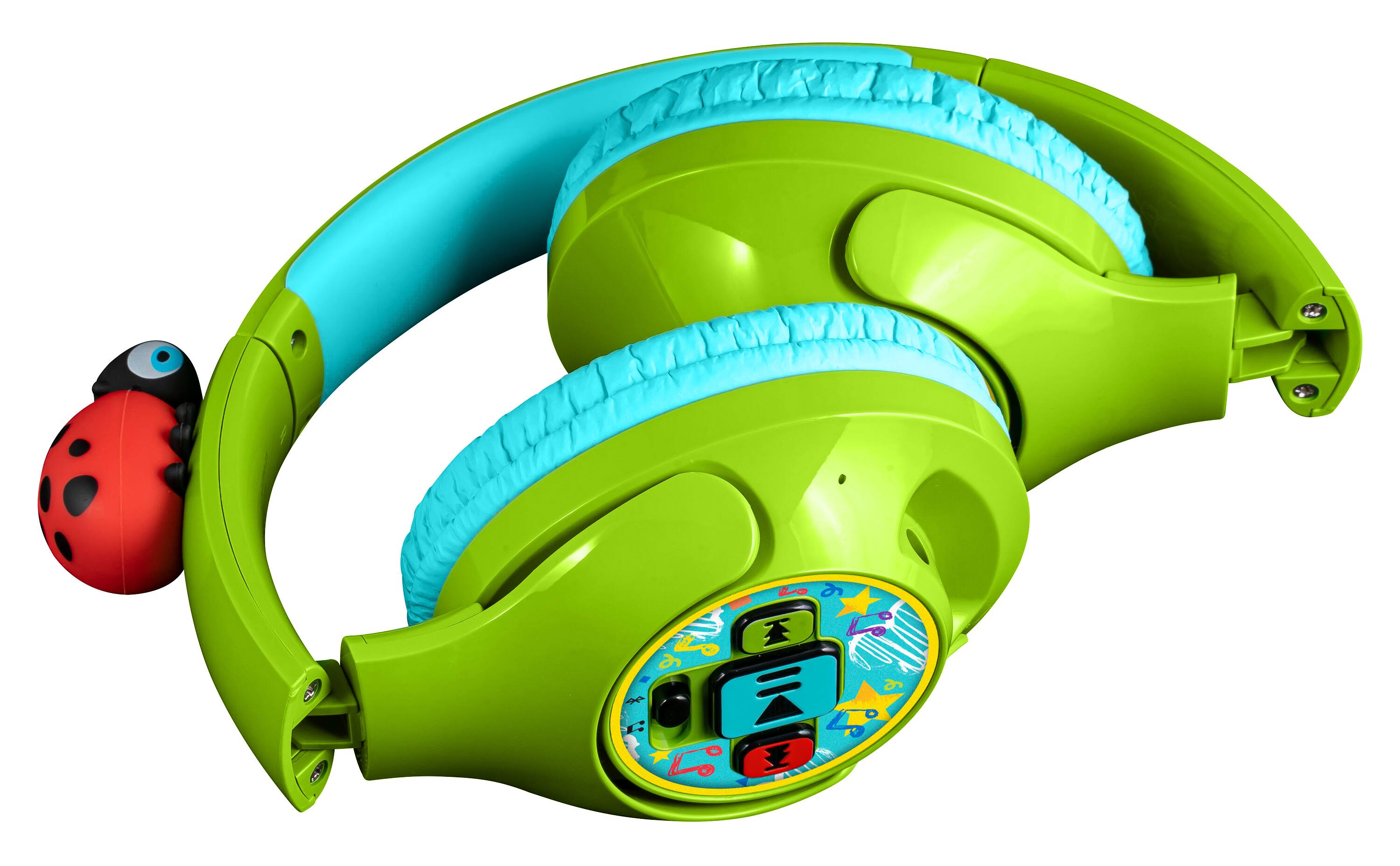 Back. eKids - eKids Cocomelon Bluetooth Headphones for Kids, Wireless Headphones with Built-in Nursery Rhymes - Green.