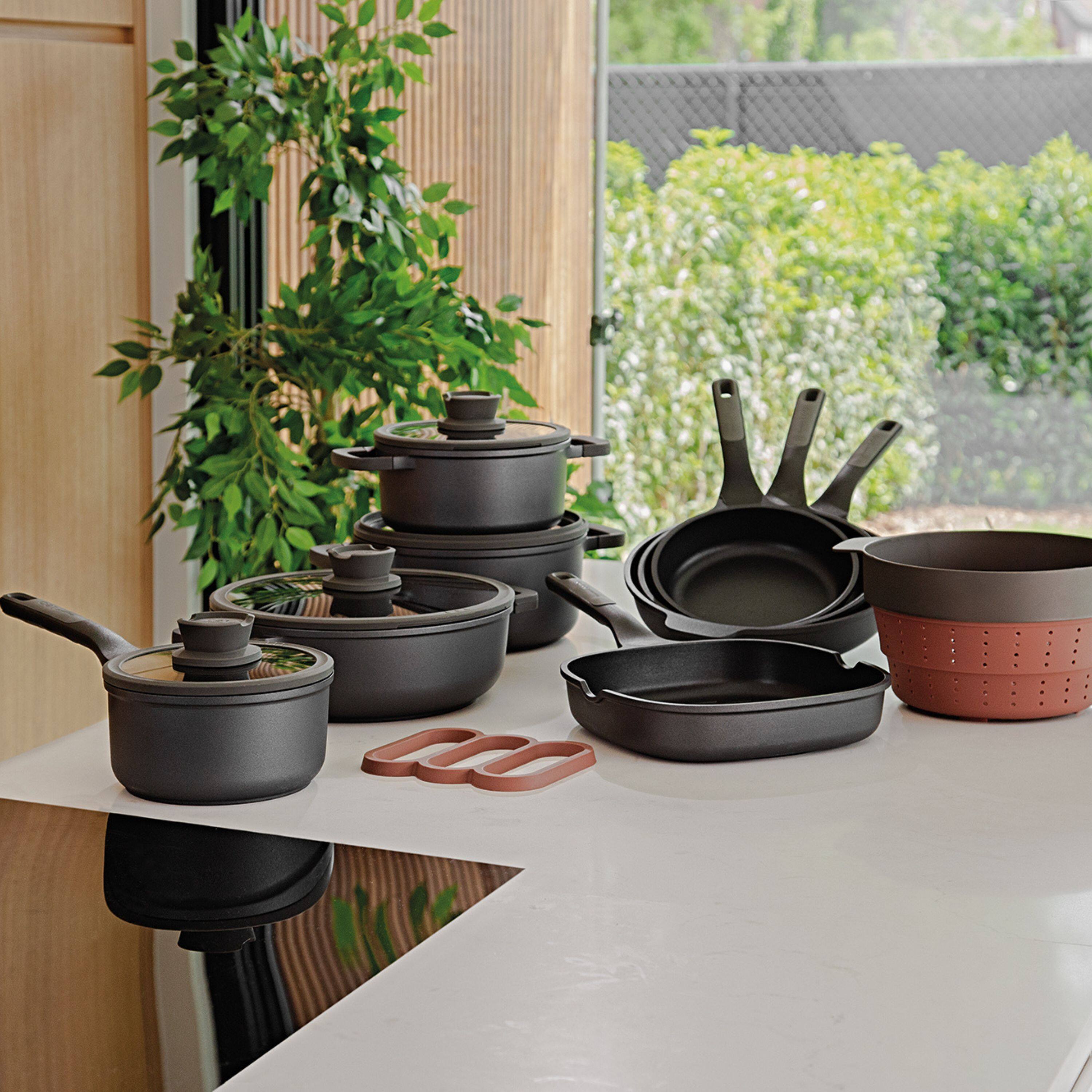 Alt View 4. BergHOFF - BergHOFF Leo Stone+ 2pc Nonstick Ceramic Fry Pan Set, Recycled - Black.