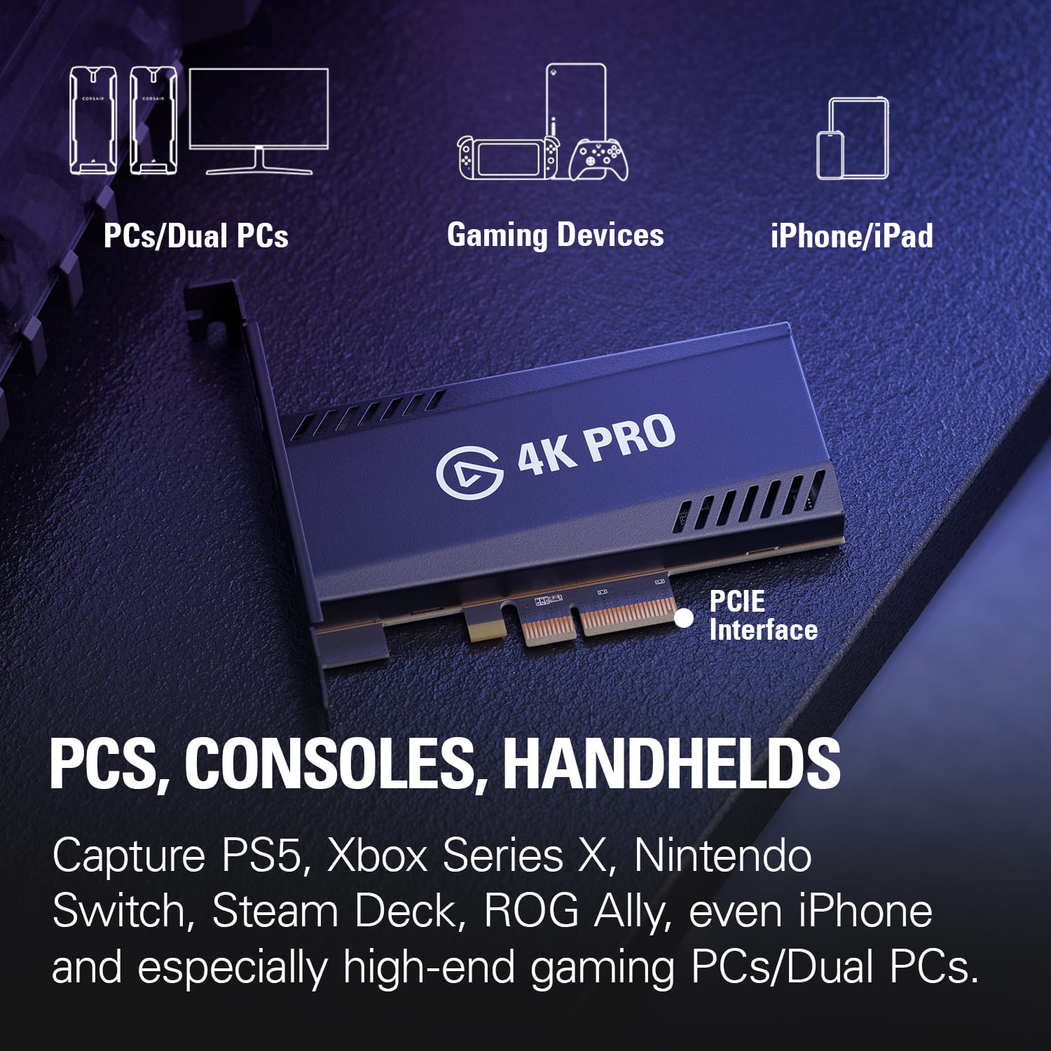 Elgato 4K Pro – 8K60 Passthrough/4K60 Capture for PC, Nintendo