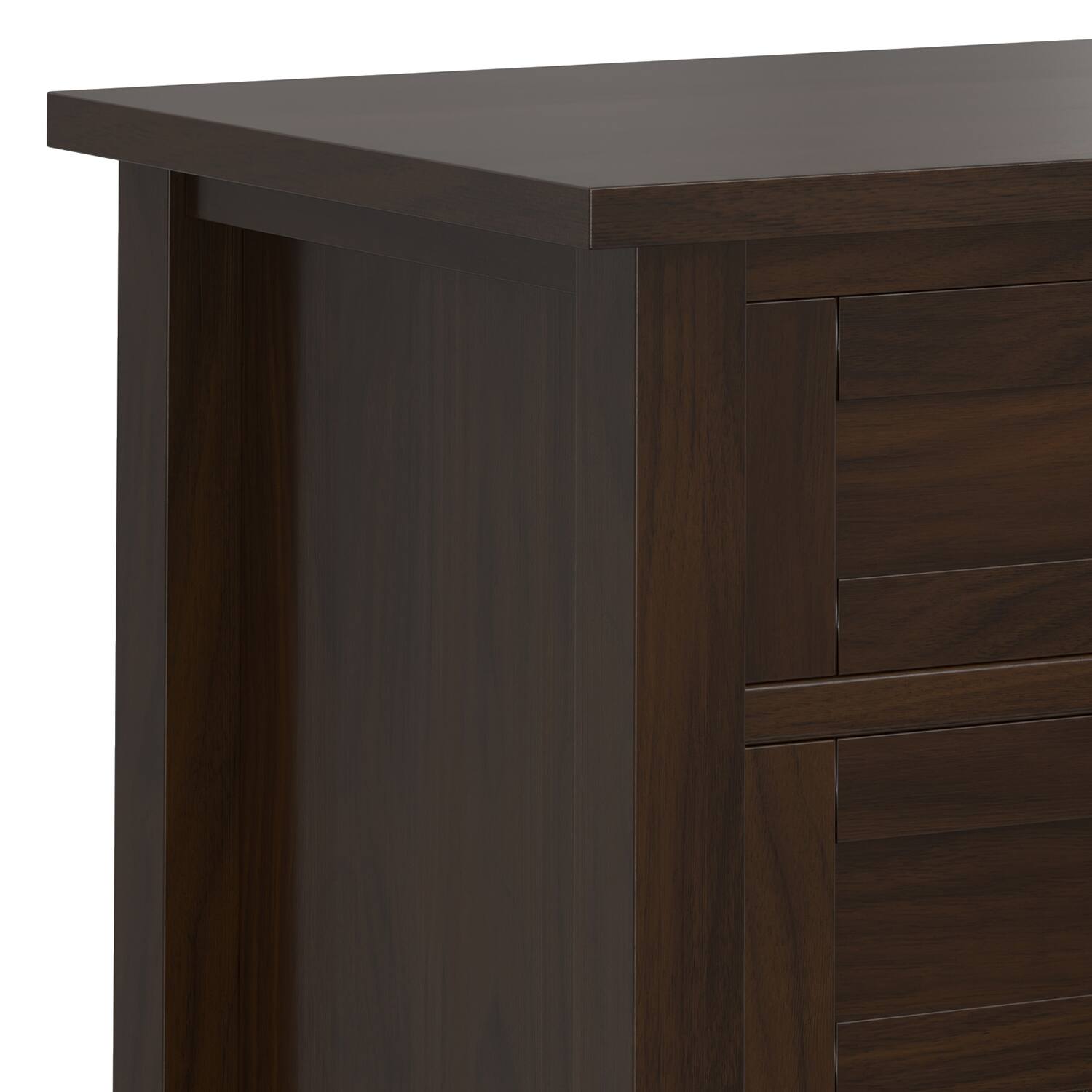 Alt View 3. Simpli Home - Warm Shaker Solid Wood 24 inch Wide Transitional Nightstand in Tobacco Brown - Tobacco Brown.