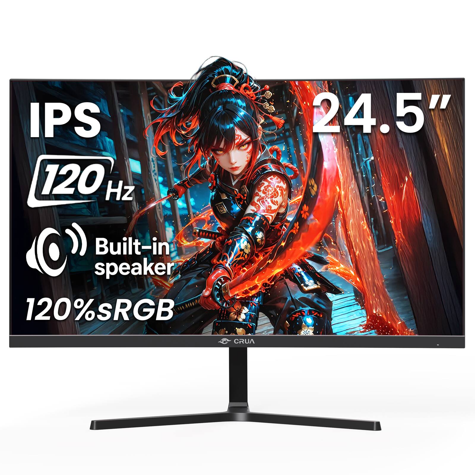 IPS 120 Hz  
24.5"  
Built-in speaker  
120% sRGB  
CRUA
