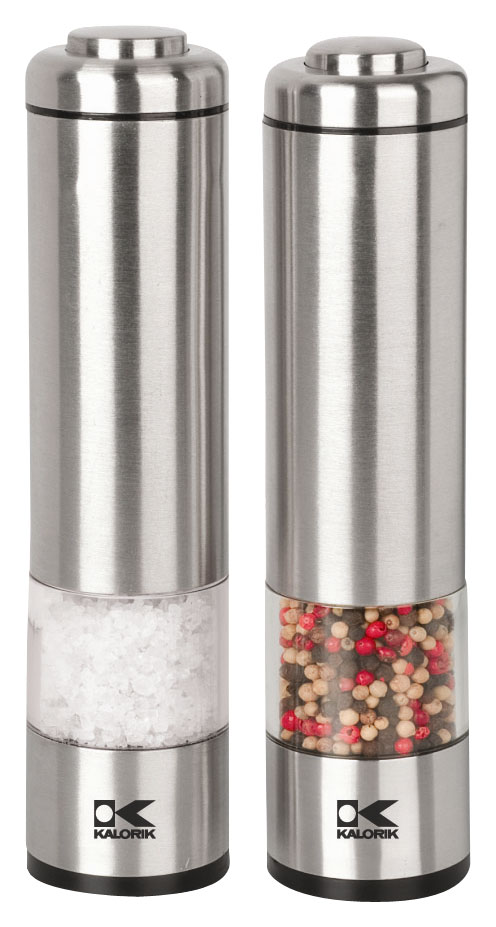 Angle View: Kalorik - 2-in-1 Salt and Pepper Mill - Stainless-Steel