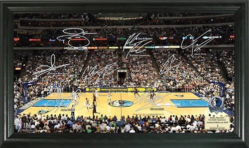 Front Standard. Highland Mint - Dallas Mavericks Framed Signature Court.