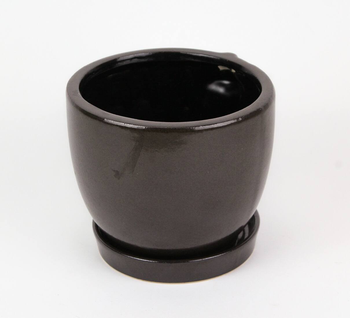 Alt View 2. Napco - Brown Ceramic Face Planter Decorative Flower Pot Hand Painted Plant Holder Decor - Brown.