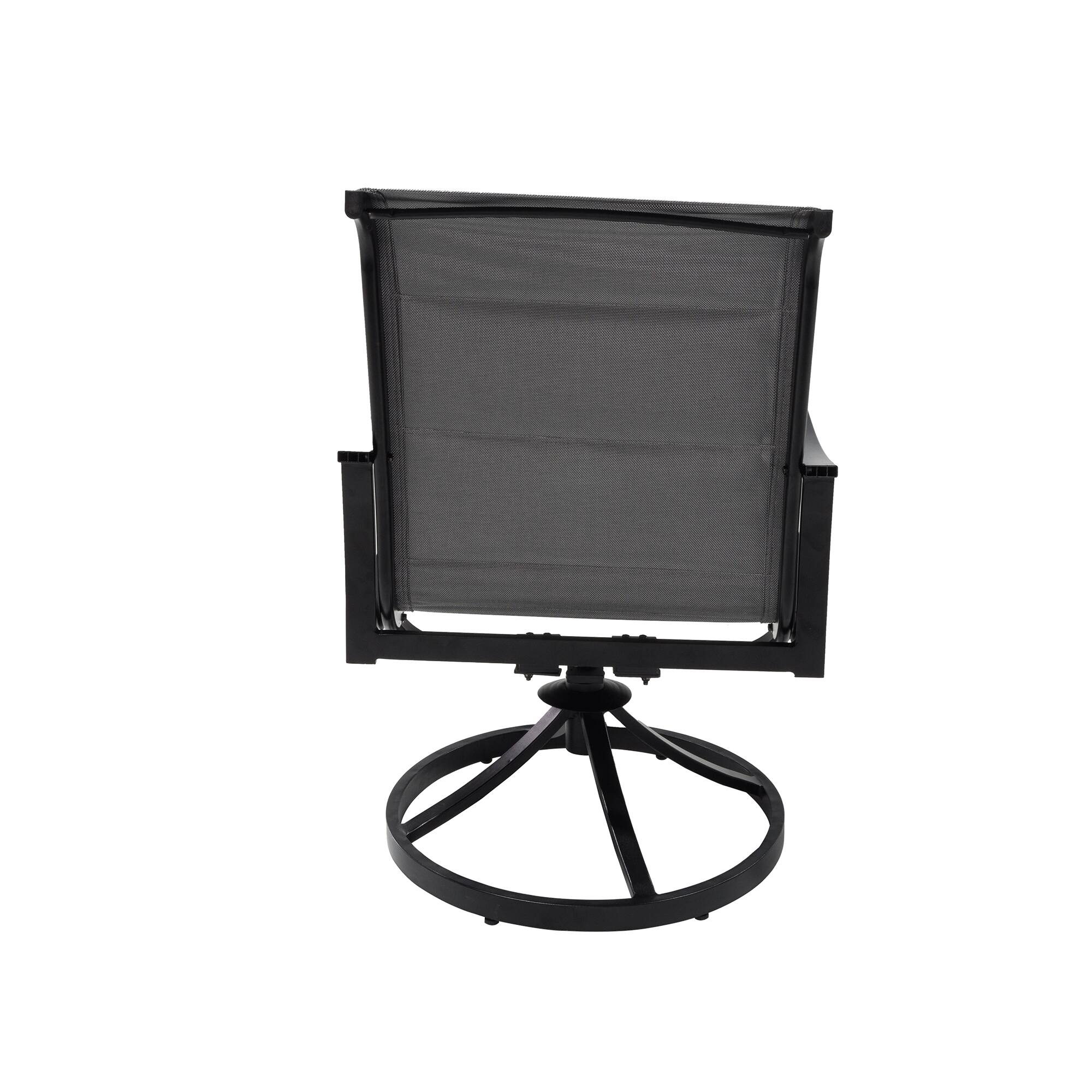 Alt View 2. Mondawe - 2-Piece Outdoor Swivel Chair Set with Blended Fabric Seating - Black+Grey.