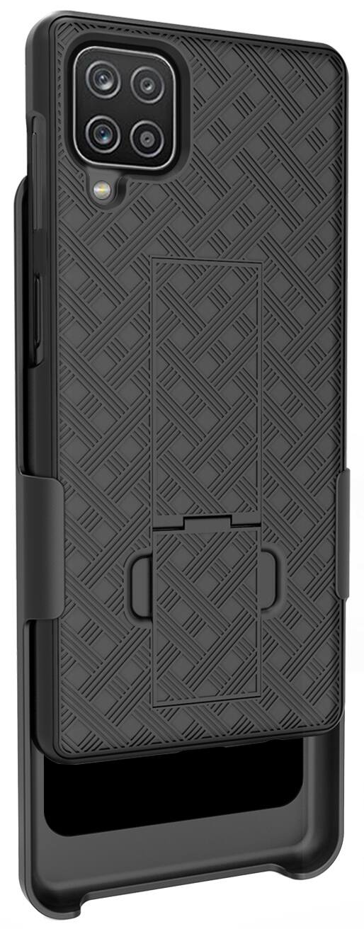 Alt View 6. Nakedcellphone - Case with Stand and Belt Clip Holster for Samsung Galaxy A42 - Black.