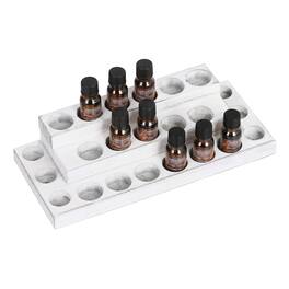 Oumilen - 3-Tier Essential Oil Rack – Whitewashed Wood Desktop Organizer, 23-Slot Display Stand