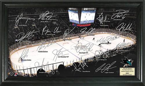 Front Standard. Highland Mint - San Jose Sharks Framed Signature Rink.