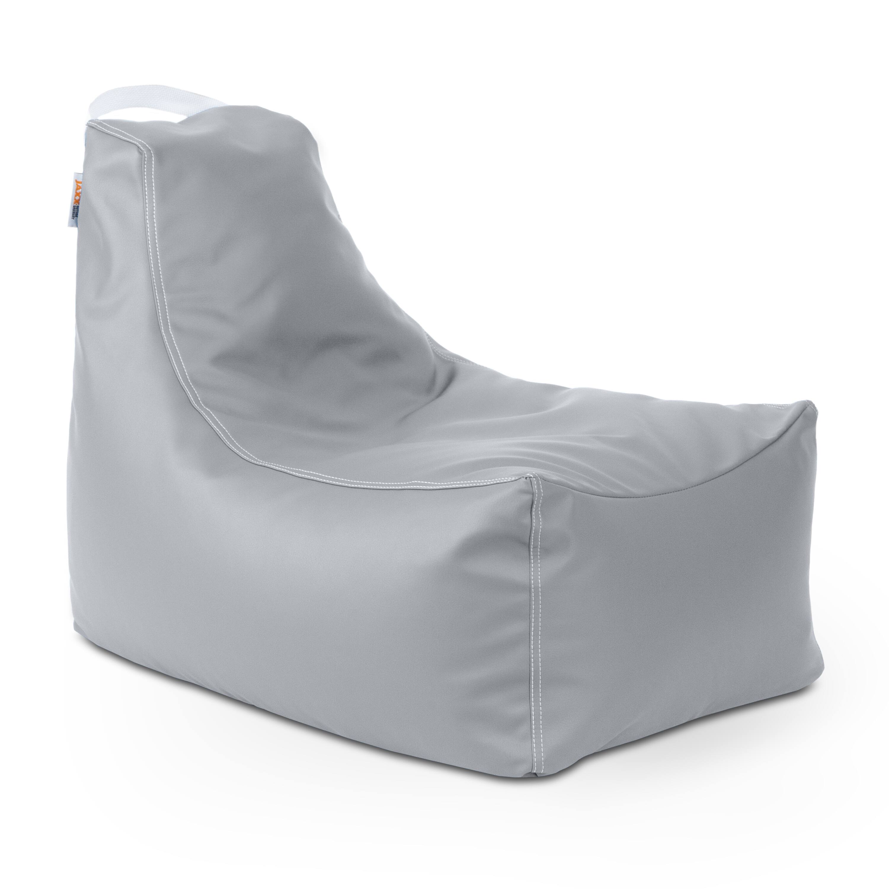 Back. Jaxx - Jaxx Pezzi Jr Kids Classroom Bean Bag Chair, Premium Vinyl, Submarine Grey - Submarine Grey.
