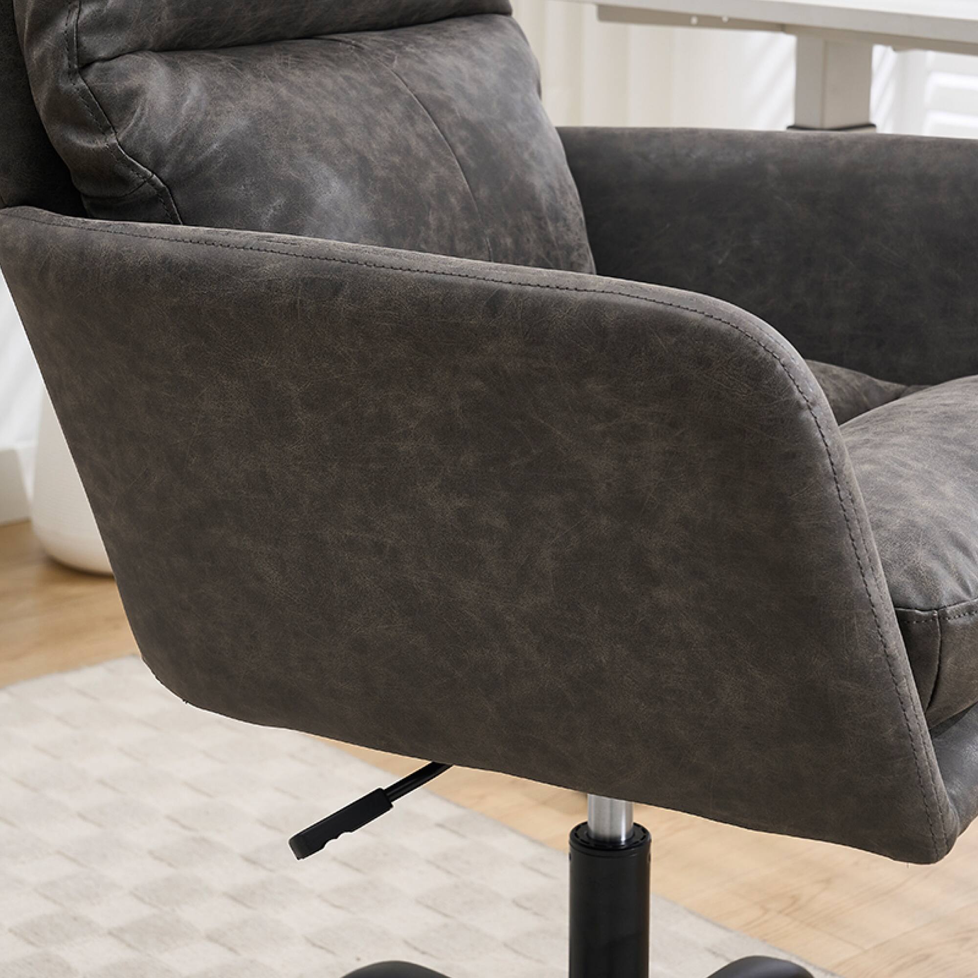 Alt View 1. GOODSILO - Ergonomic Executive Office Chair with Adjustable Height and PU Leather Upholstery - Gray.