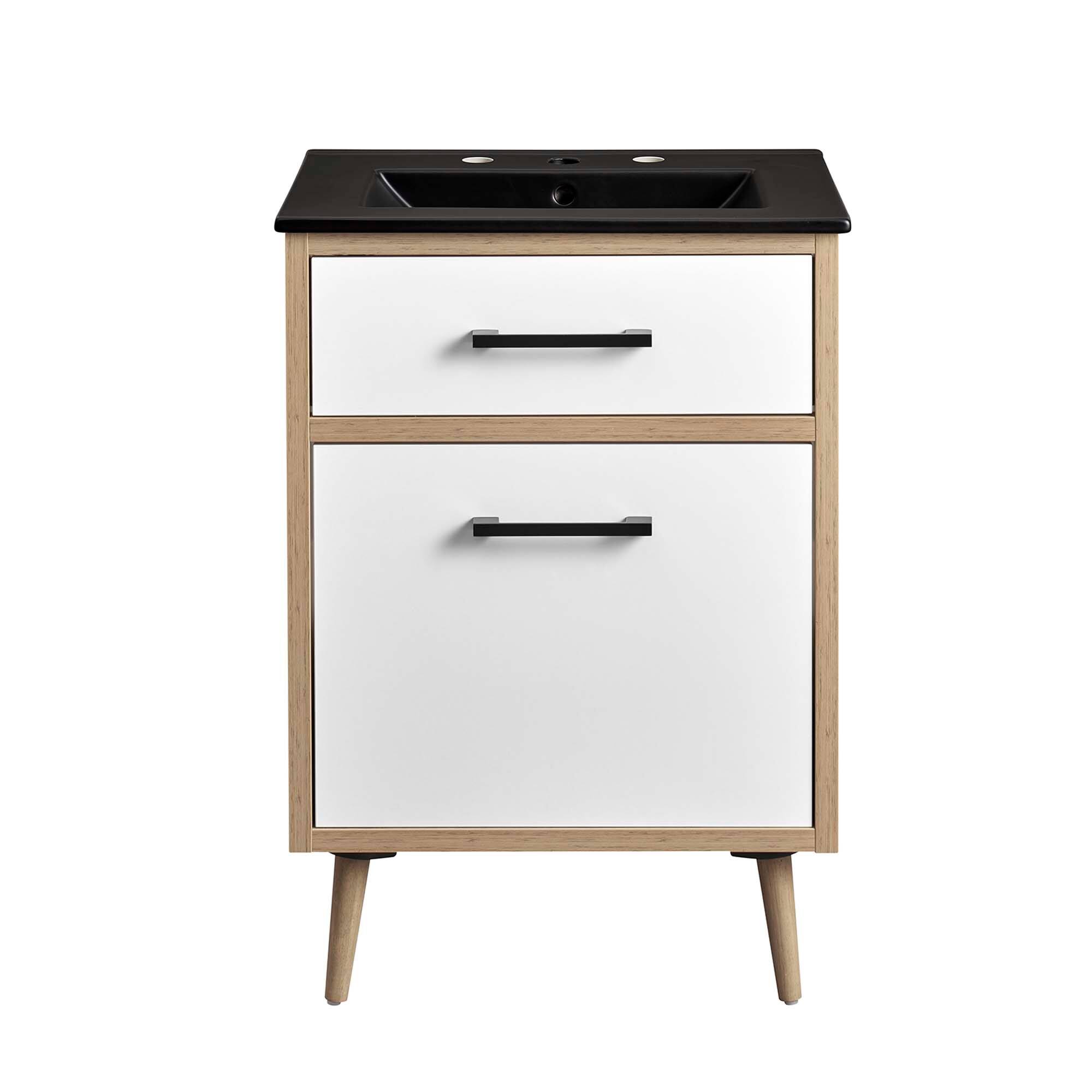 Alt View 4. Modway - Maverick Bathroom Vanity Basin Included by Modway - Black Oak.