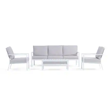 Front. Yardbird® - Luna Outdoor Sofa Set - Silver.