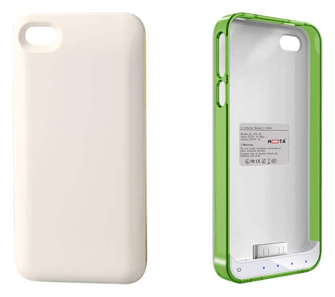 Best Buy MOTA Battery Case for Apple iPhone 4 and 4S White