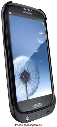 Front Standard. MOTA - Battery Case for Samsung Galaxy S III Mobile Phones - Black.