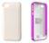 Front. MOTA - Battery Case for Apple® iPhone® 4 and 4S - White/Pink/Clear.