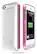 Front. MOTA - Battery Case for Apple® iPhone® 5 and 5s - Silver/Pink/Clear.