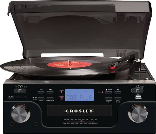 Front Standard. Crosley - Tech Turntable - Black.