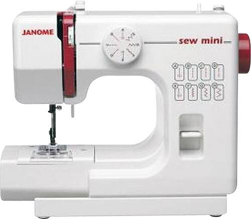 Angle Standard. Janome - Refurbished Sew Mini 2-Stitch Sewing Machine - White/Red.