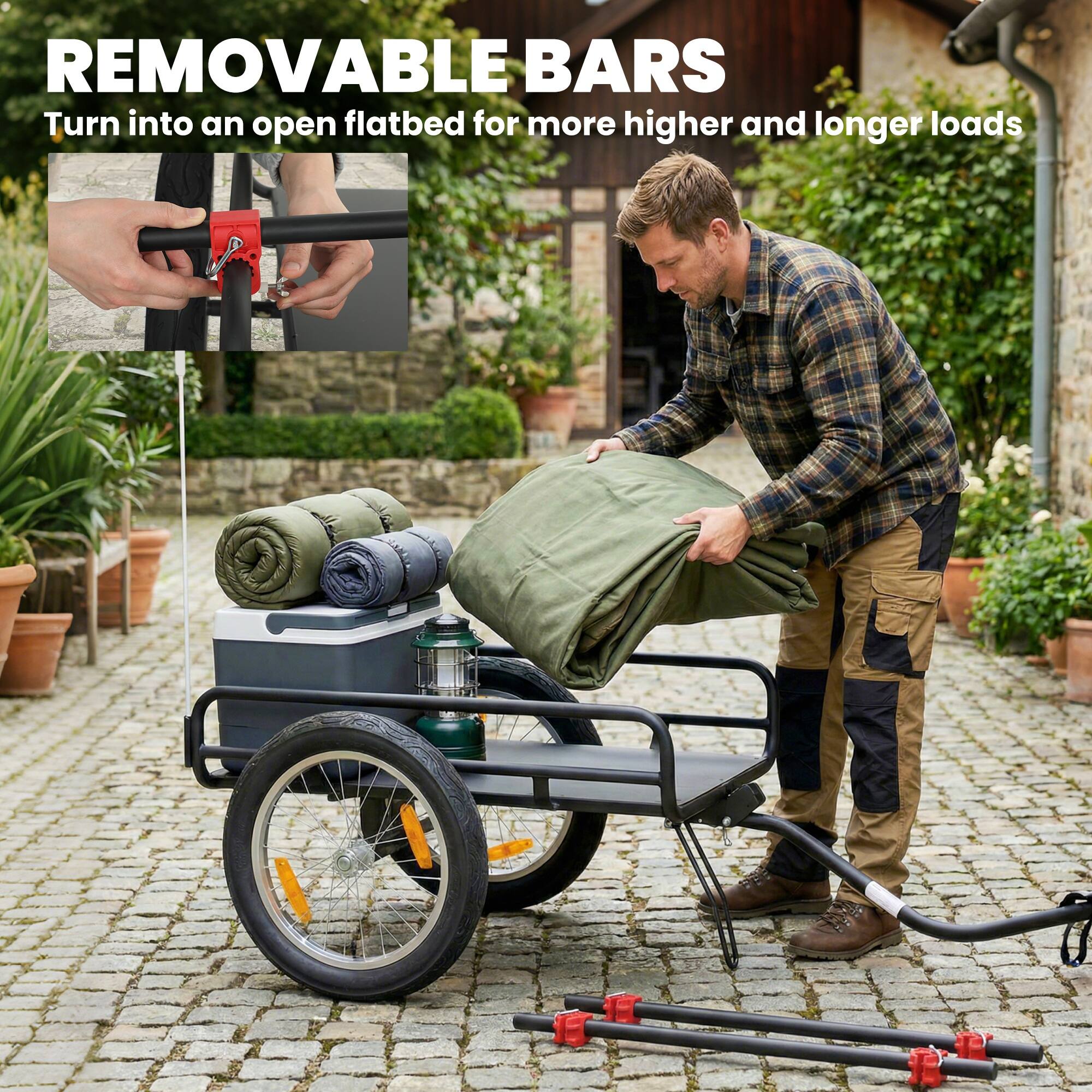 REMOVABLE BARS  
Turn into an open flatbed for more higher and longer loads
