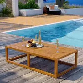 Newbury Outdoor Patio Premium Grade A Teak Wood Coffee Table by Modway - Natural