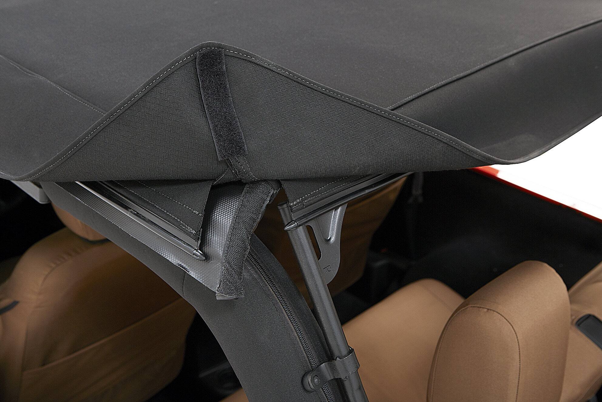 Alt View 6. Bestop - Trektop Glide - Jeep '07-18 Wrangler JK 4-Door (Premium Blk Twill) - Black.