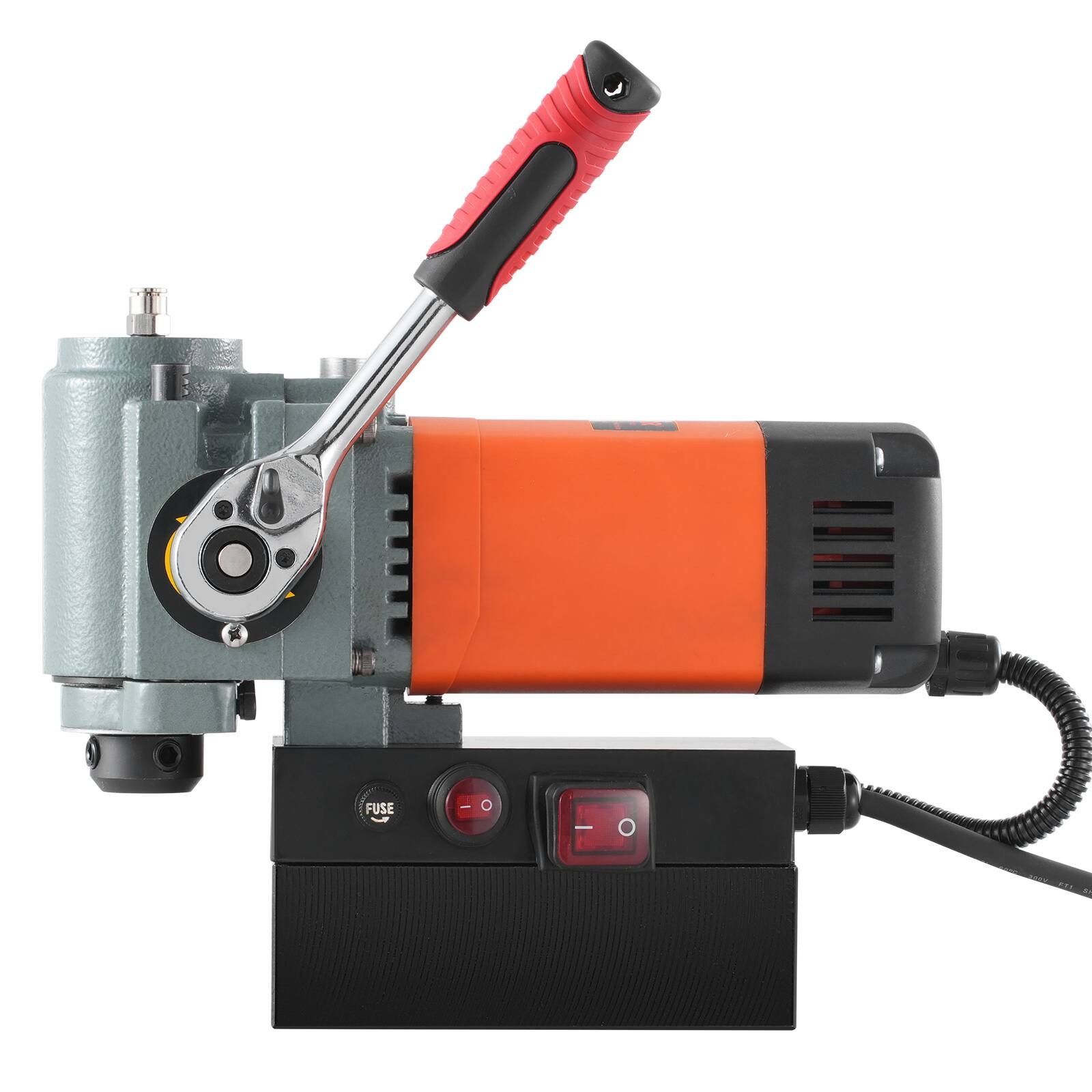 Alt View 5. VEVOR - Magnetic Drill Press, 1300W Low Profile Mag Drill, Light Weight Portable Mag Drilling Machine with Cooling Device - Orange;Grey.