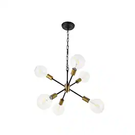 Living District - Nolan 6 Light Pendant - Matte Black